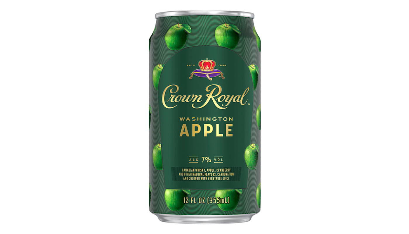 Order Crown Royal Washington Apple Canadian Whisky Cocktail 4 Pack 12 oz Cans food online from M & M Liquor & Jr Market store, Anaheim on bringmethat.com