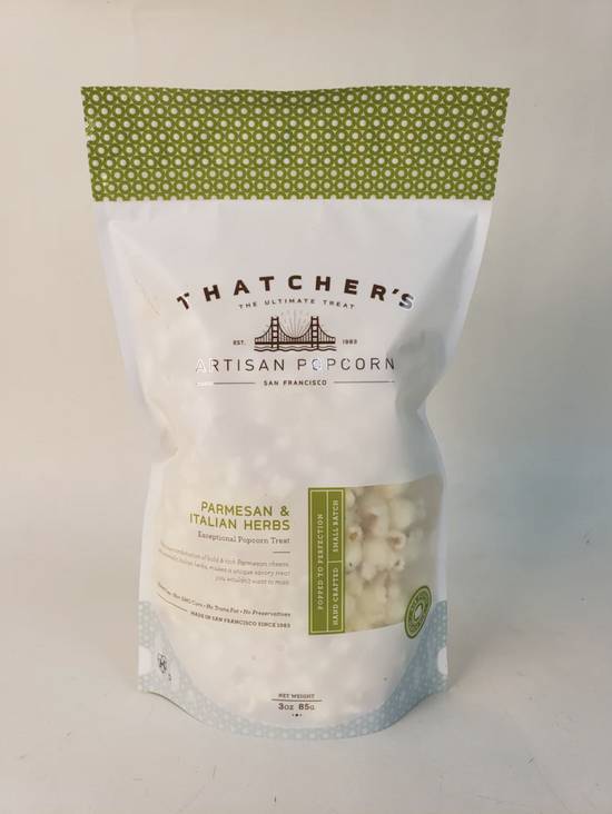 Order Parmesan & Herbs - 3 Oz food online from Thatcher's Special Popcorn store, San Francisco on bringmethat.com