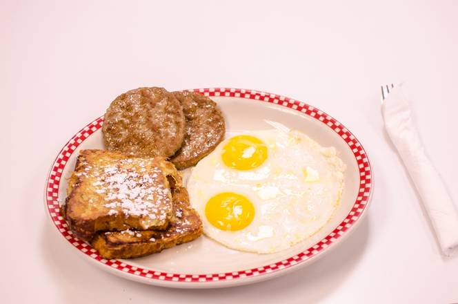 Order APPLE FRITTER FRENCH TOAST food online from Ze's Diner store, Woodbury on bringmethat.com