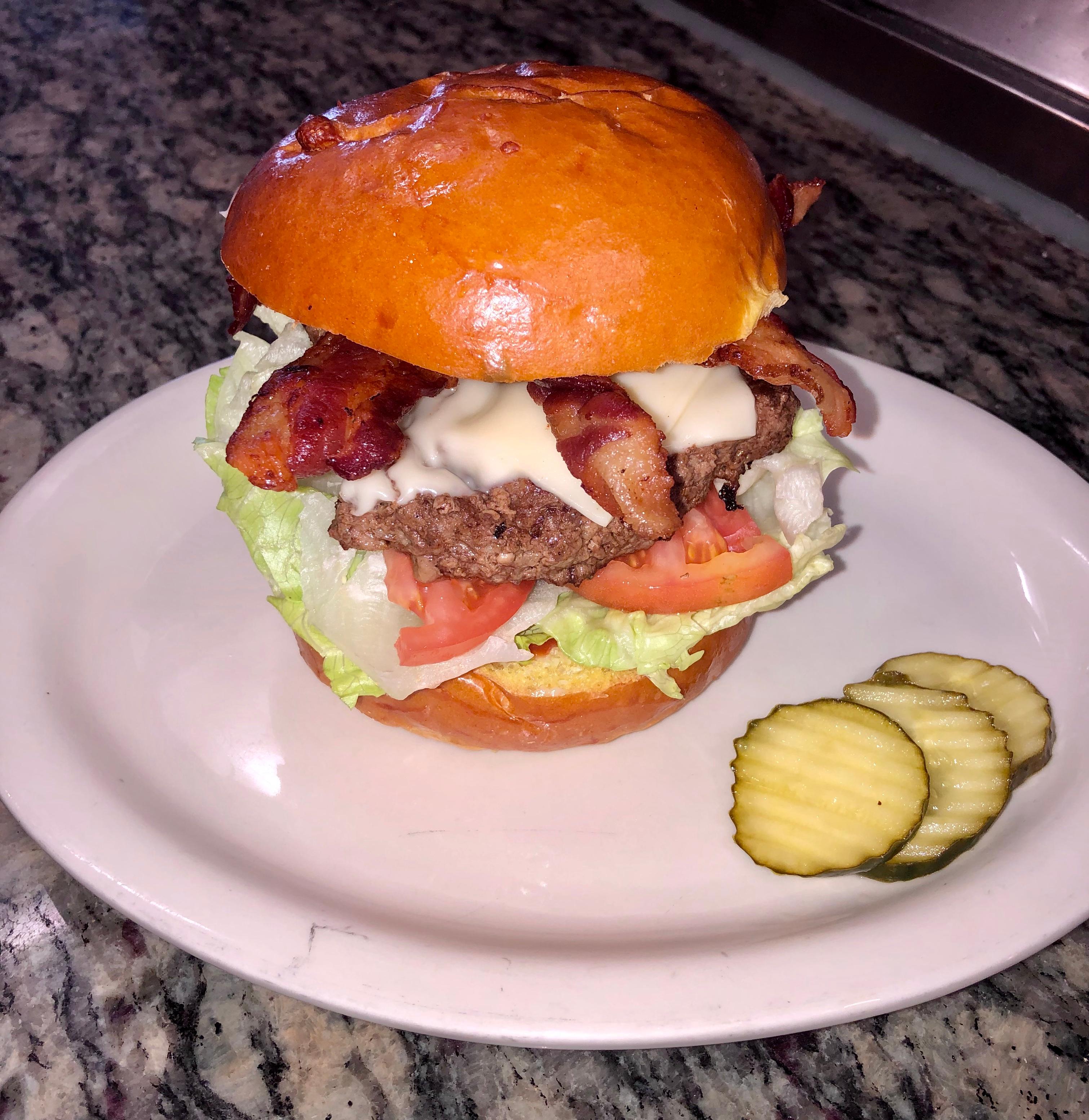 Order Bacon Cheeseburger food online from Steak Out store, Mantua Township on bringmethat.com