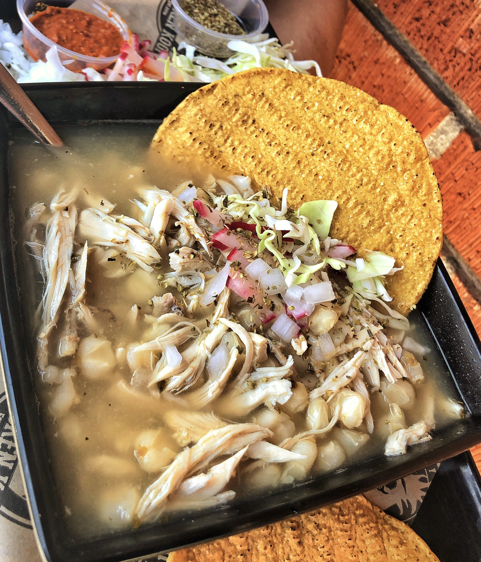 Order SMALL Chicken Pozole  Soup (160z) food online from The Chicken Koop store, Whittier on bringmethat.com
