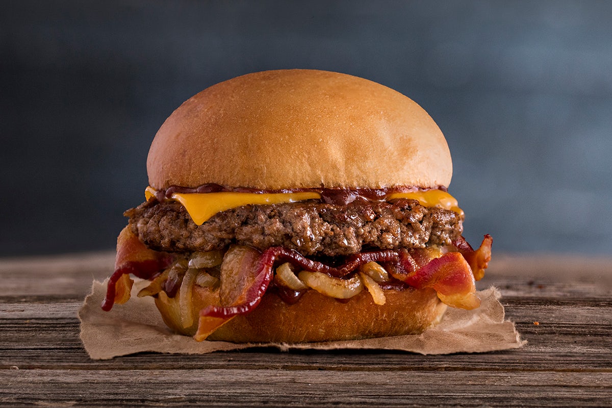 Order Cheddar Bacon BBQ Burger food online from MOOYAH Burgers, Fries & Shakes store, Boston on bringmethat.com