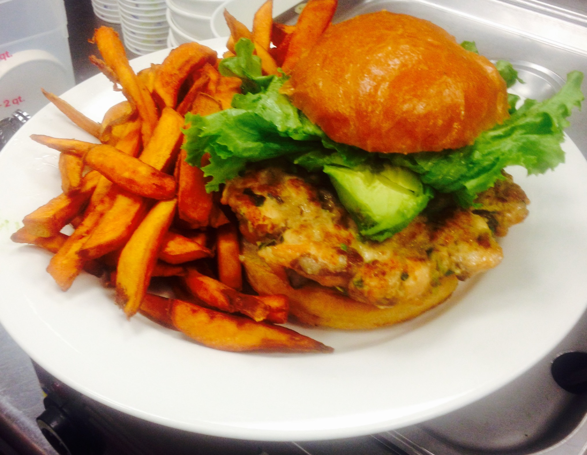 Order Homemade Salmon Burger food online from Good Eats Diner store, Maspeth on bringmethat.com