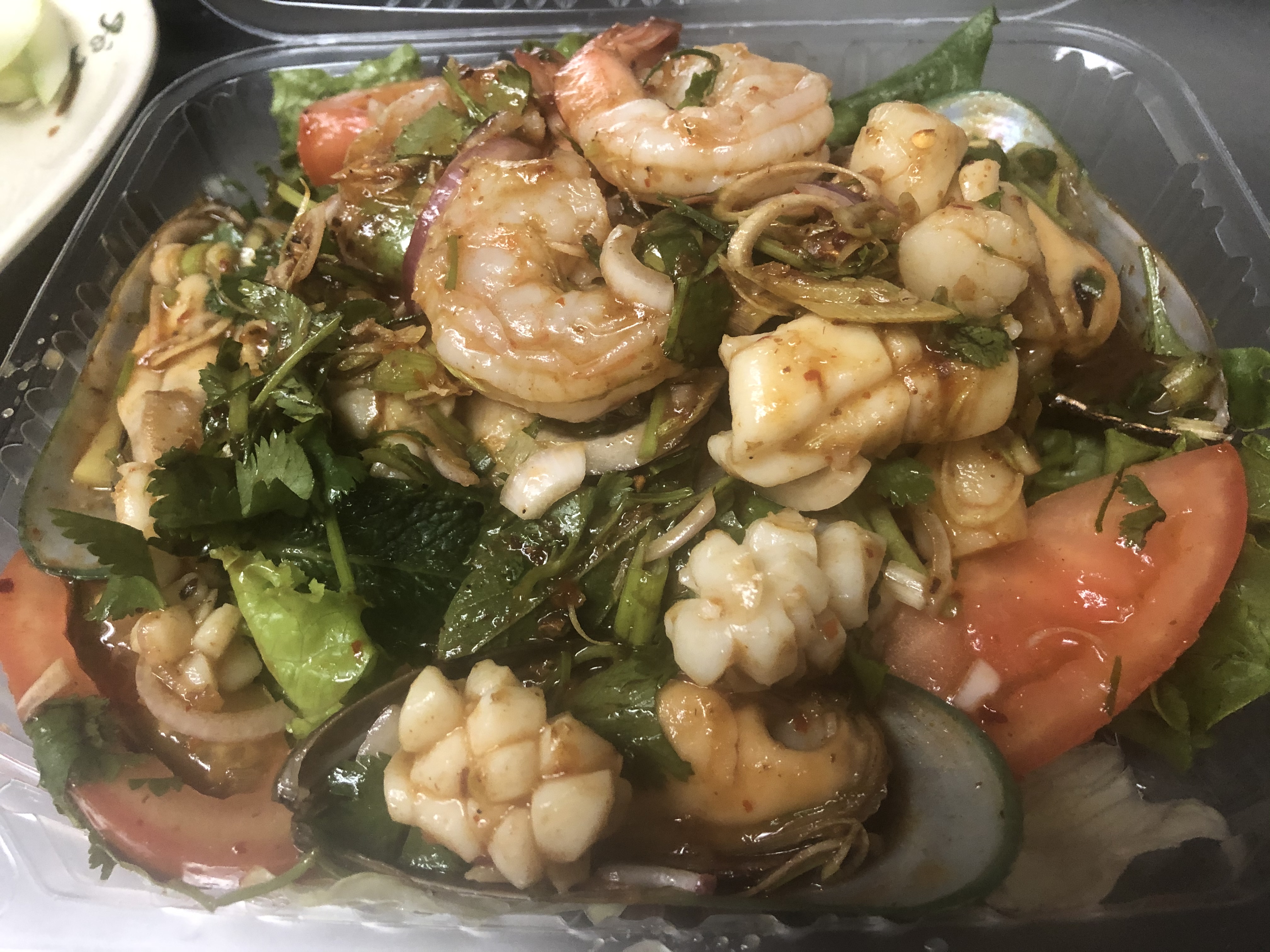 Order 21. Yum Talay (seafood salad)* food online from Thailand Restaurant store, Modesto on bringmethat.com