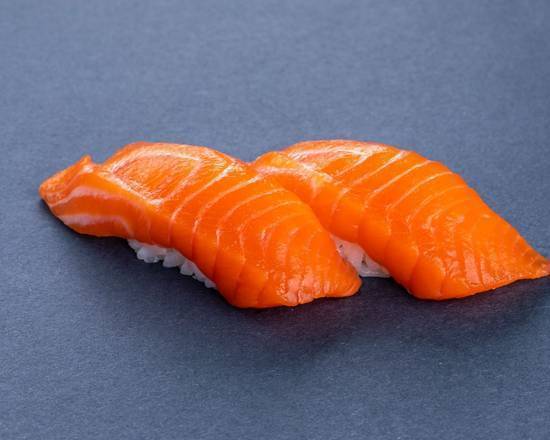 Order Salmon Sushi (2 Pcs) food online from SushiStop Culver City store, Culver City on bringmethat.com