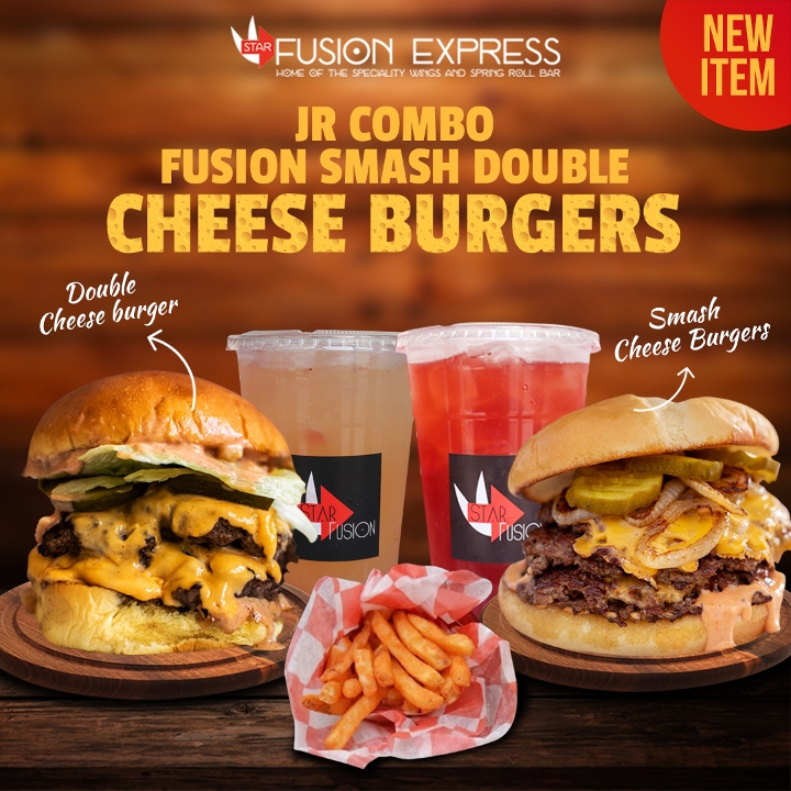 Order Double Smash Cheeseburger food online from Star Fusion Express store, Philadelphia on bringmethat.com