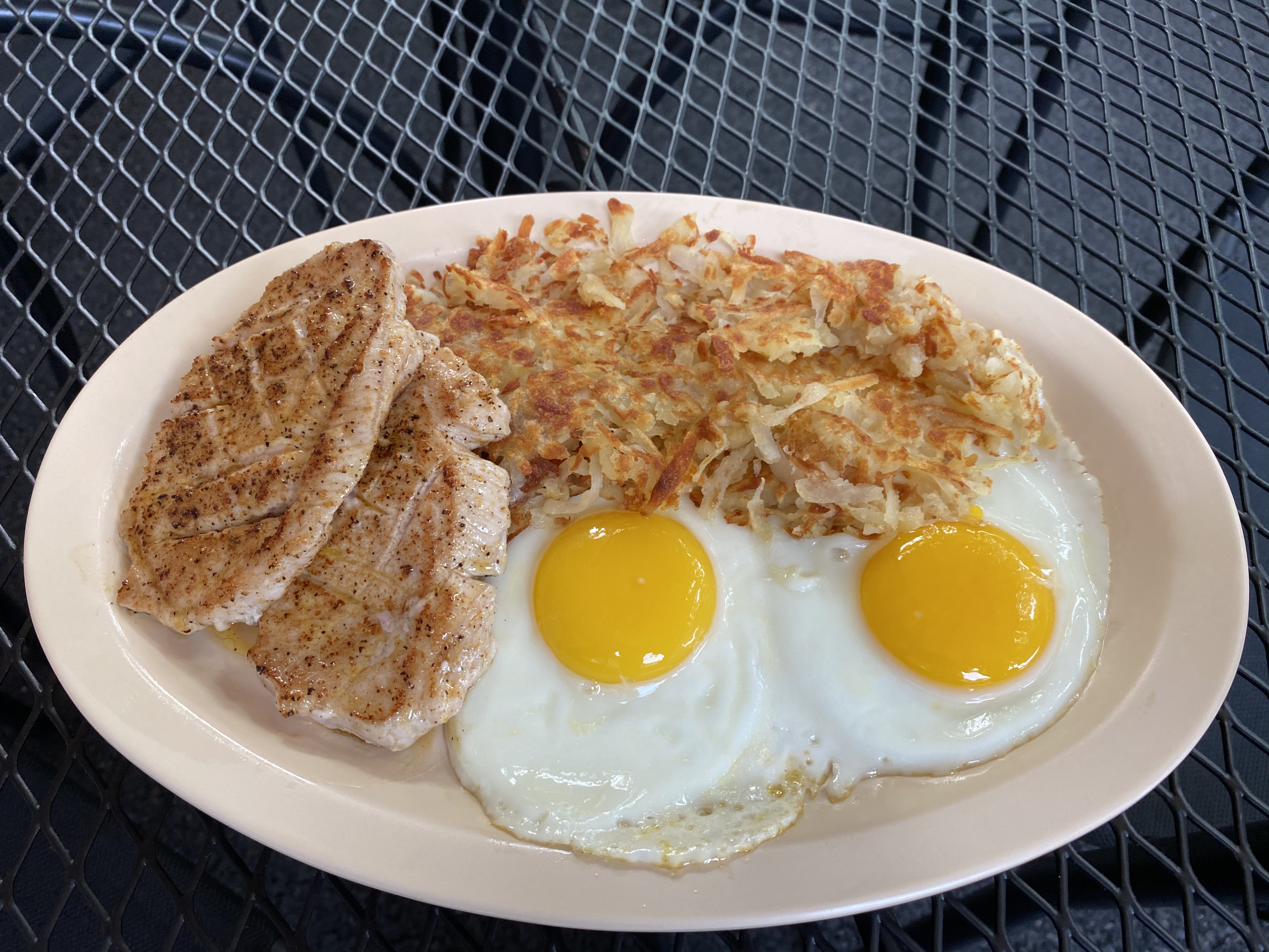 Order Pork Chop and Eggs Breakfast food online from Diner Grill store, Chicago on bringmethat.com