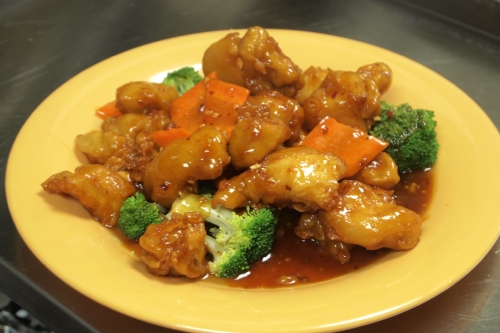 Order CS5. Orange Chicken(15.75) food online from Moon Wok store, Dallas on bringmethat.com