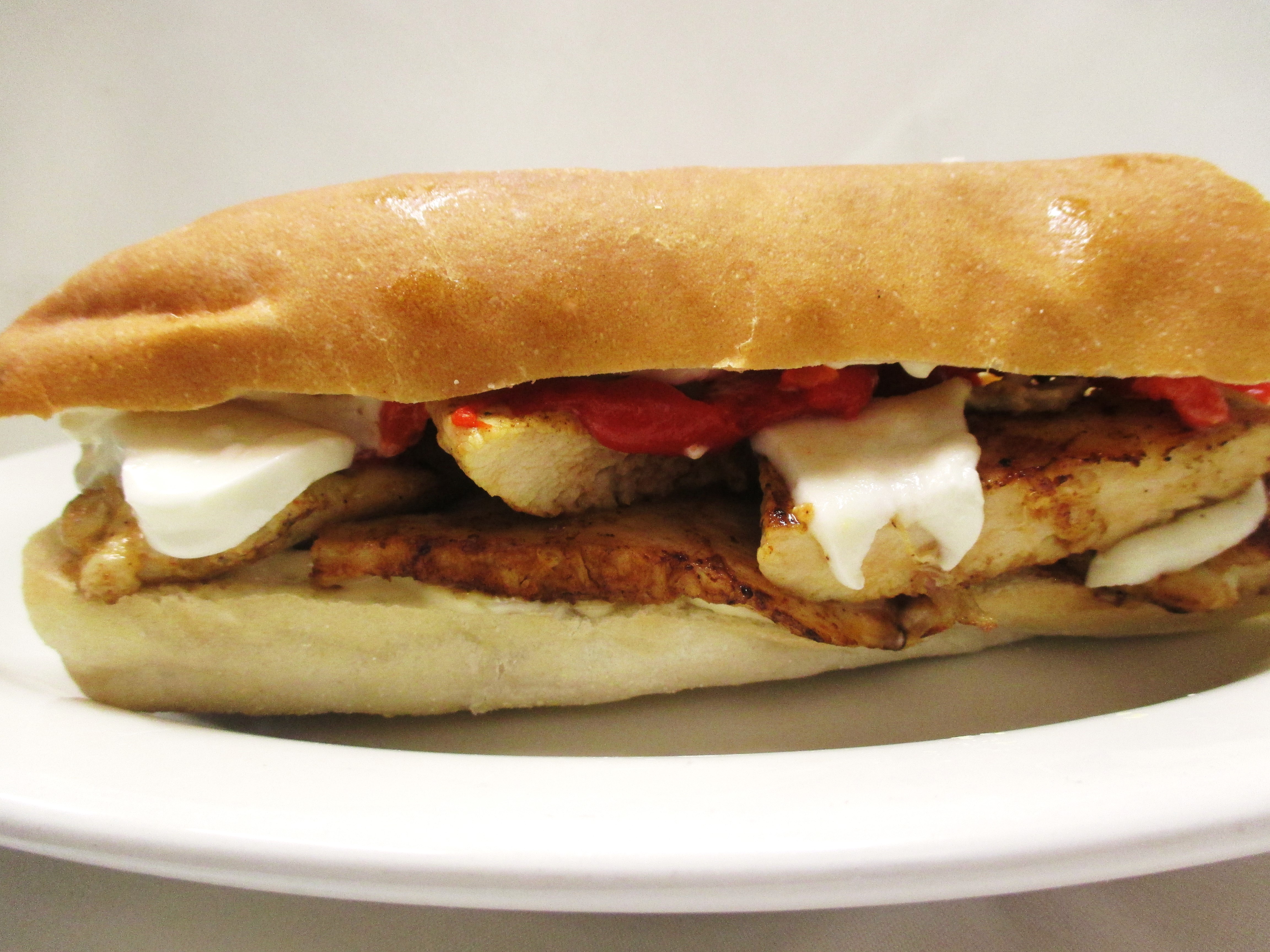 Order Footlong Grilled Chicken Fresh Mozz and Roasted Pep food online from Westbrook Pizzeria store, Cortlandt Manor on bringmethat.com