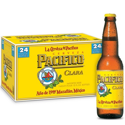 Order Pacifico Clara Beer 4.4% ABV 24 Pack Bottle food online from Mirage Wine & Liquor store, Palm Springs on bringmethat.com