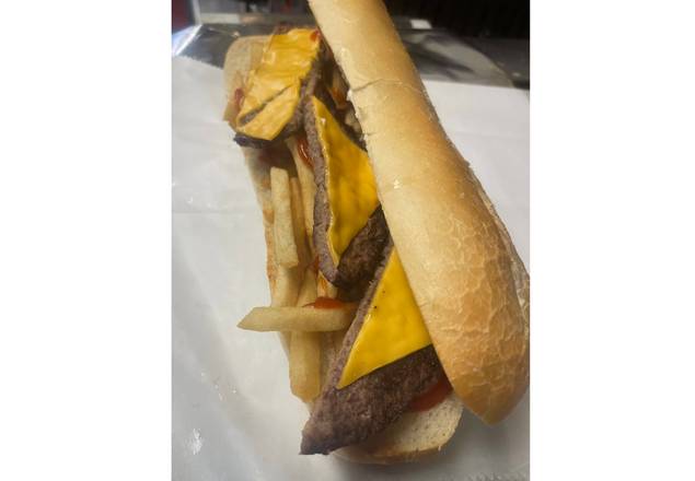 Order Cheeseburger Sub with Fries food online from Kennedy Fried Chicken store, Monticello on bringmethat.com