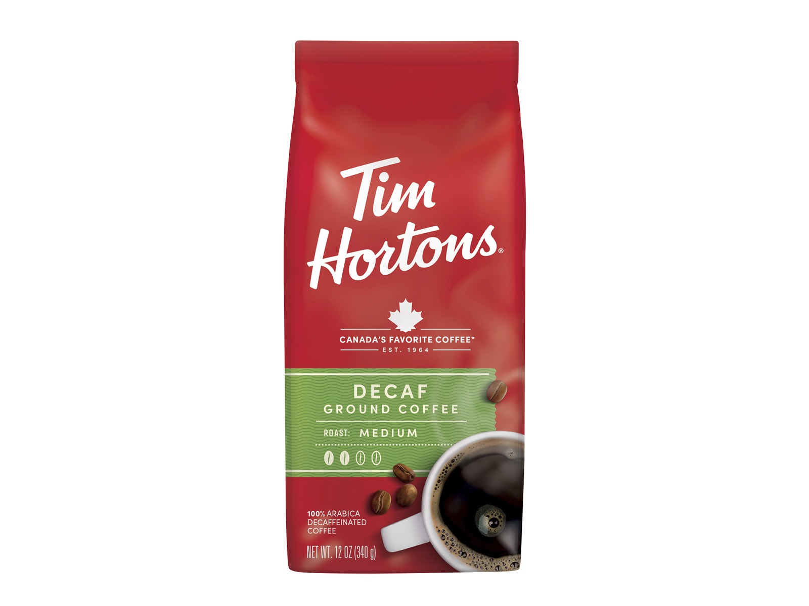 Order Decaf Ground Coffee, 12 oz. Bag food online from Tim Hortons store, Columbus on bringmethat.com