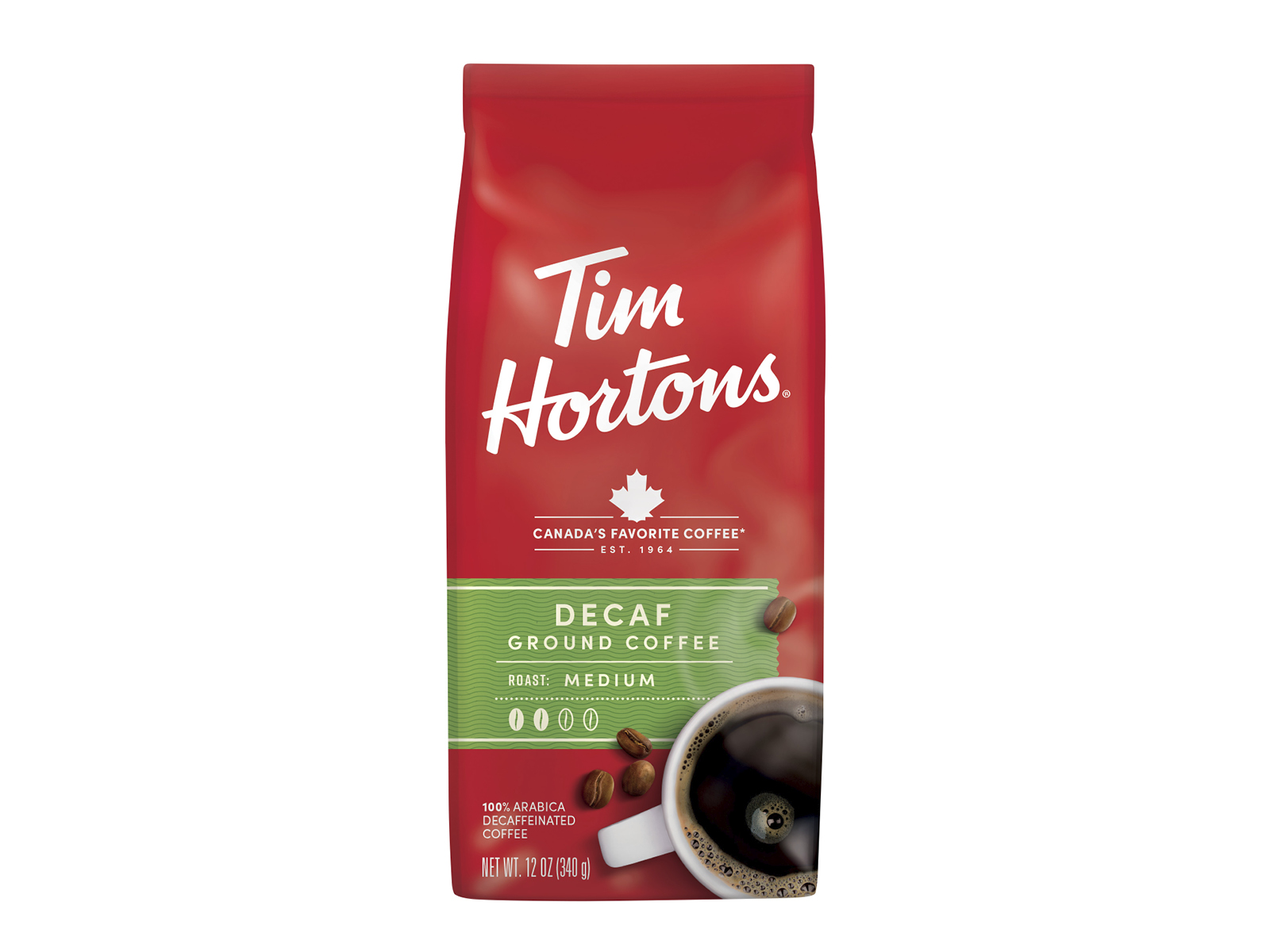 Order Decaf Ground Coffee, 12 oz. Bag food online from Tim Horton store, Xenia on bringmethat.com