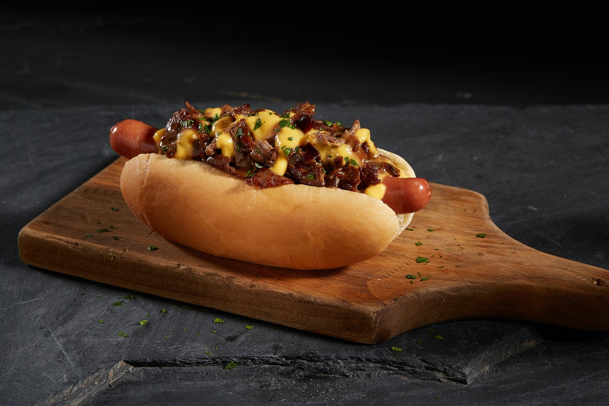 Order NY Cheesesteak Dog food online from Nathan's Famous store, Oceanside on bringmethat.com