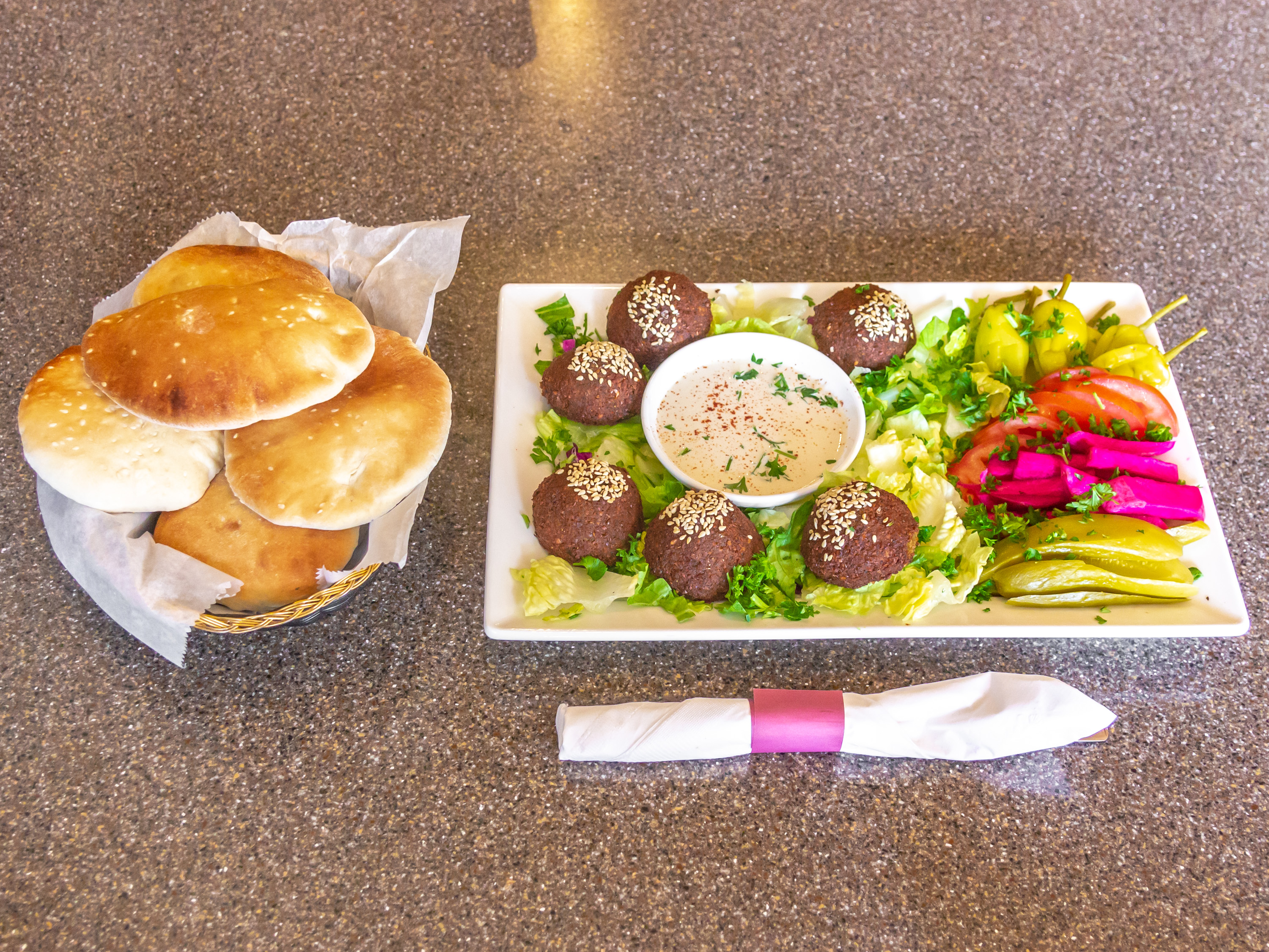 Order Falafel Plate  food online from Sheesh Mediterranean Cuisine store, Livonia on bringmethat.com