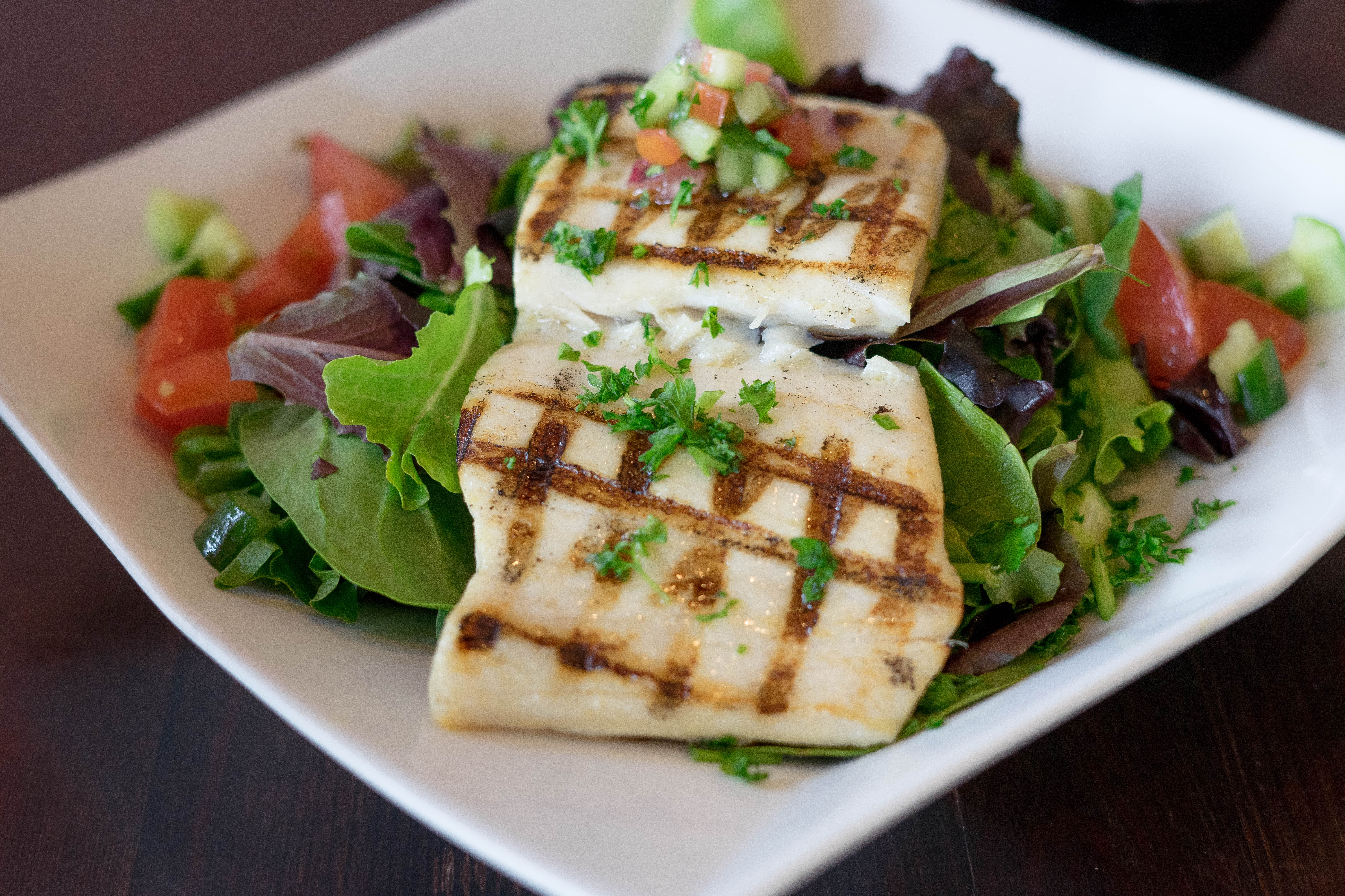 Order Grilled Mahi Salad food online from Off The Boat Fish Grill store, Tustin on bringmethat.com