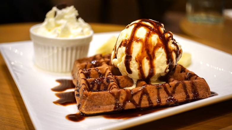 Order Chocolate Ice Cream Waffle food online from Mary's Waffle Bar store, San Francisco on bringmethat.com