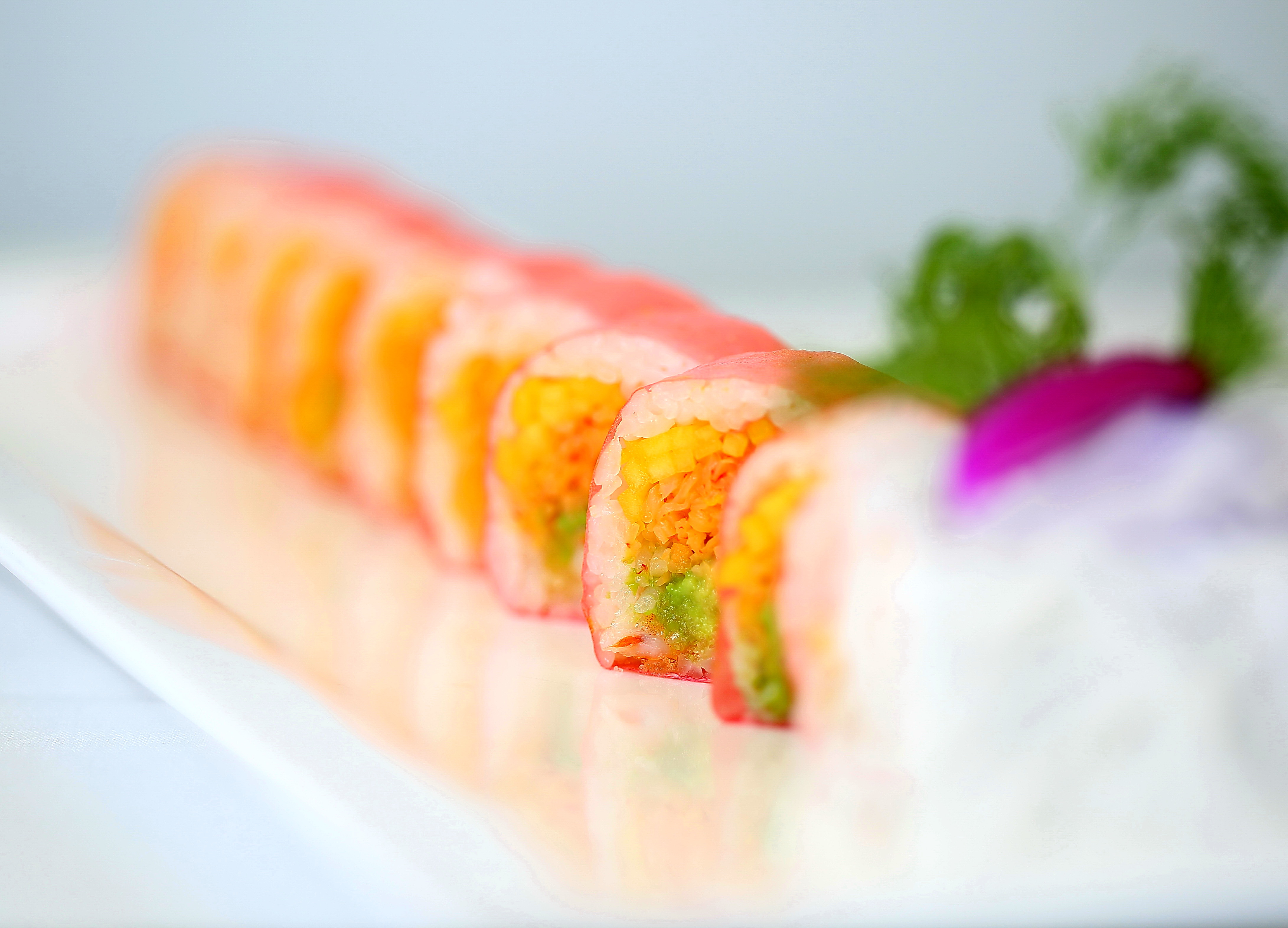 Order 7. Pink Lady Cooked Special Maki food online from Blue Fuji Organic Restaurant store, Medford on bringmethat.com
