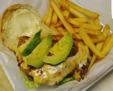 Order Tequila Lime Chicken Sandwich w/ Fries food online from Slice Pizzeria store, Barrington on bringmethat.com