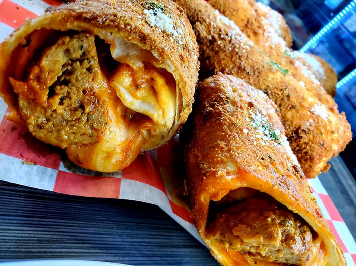 Order Deep Fried Meatball Parm Wrap - Wrap food online from Brother Bruno Pizza store, Washingtonville on bringmethat.com