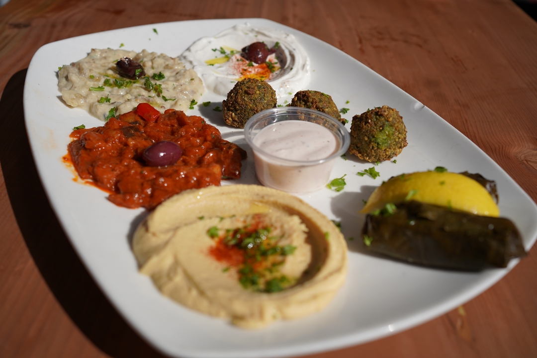 Order Appetizer Combo Plate food online from Pasha Mediterranean store, Redwood City on bringmethat.com