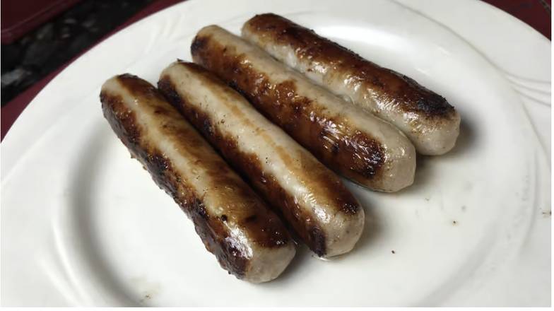 Order Sausage (4 pcs) food online from Elios Family Restaurant store, San Leandro on bringmethat.com