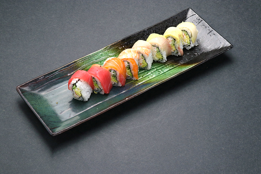 Order Rainbow Roll food online from Hikari Sushi & Grill store, Frisco on bringmethat.com