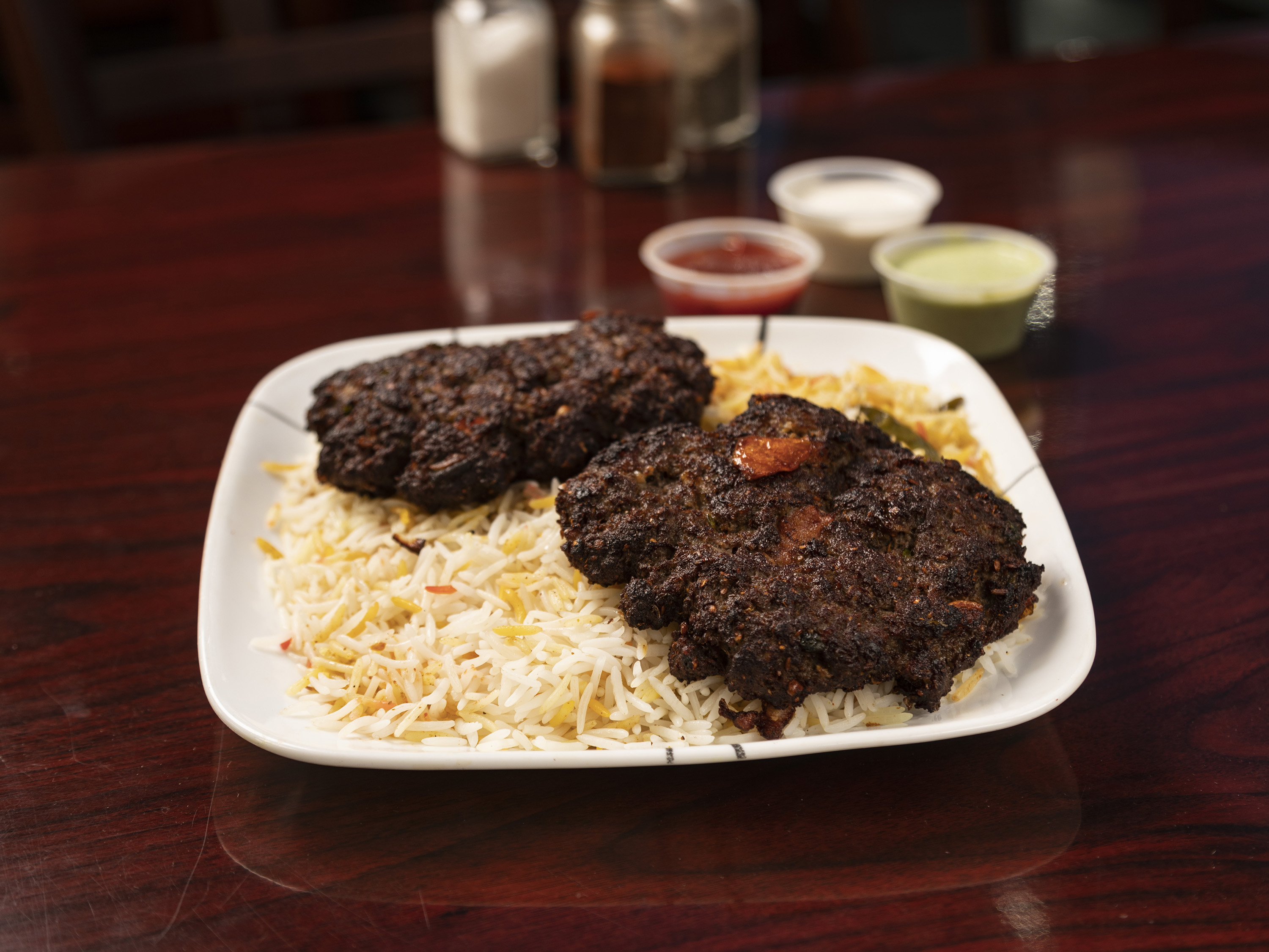 Order 7. Beef Chapli Lunch Plater food online from Peshawri Kebab store, Waltham on bringmethat.com
