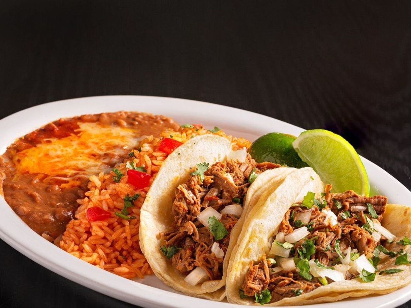 Order Barbacoa Taco Platter ~ food online from El Fresco Mexican Grill store, Centreville on bringmethat.com