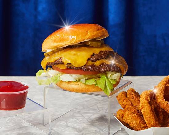 Order Double Smash Cheeseburger Combo food online from 1-800-BURGERS! store, Arlington on bringmethat.com