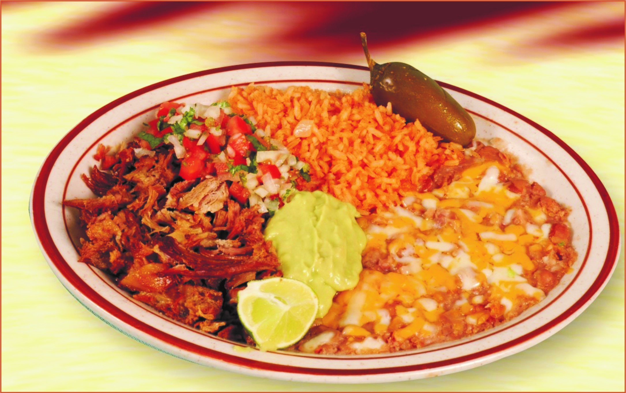 Order 6. Carnitas Dinner food online from Mi Zacatecas Mexican Food store, Hawthorne on bringmethat.com