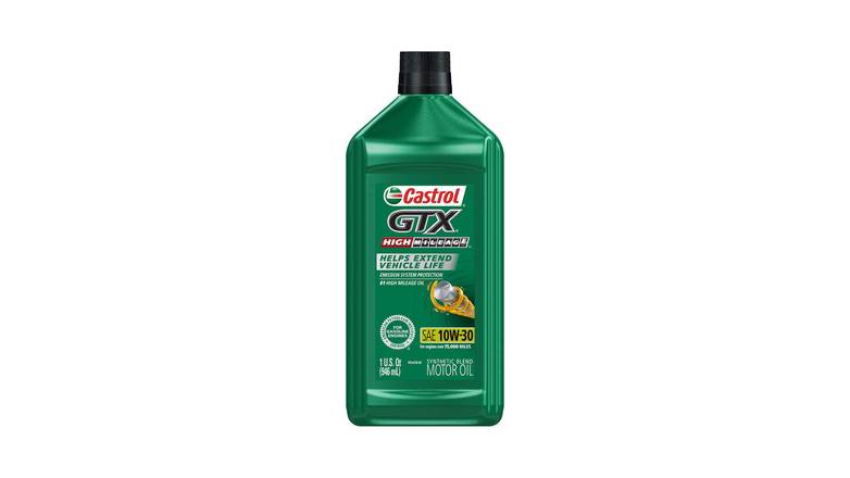 Order Castrol Gtx High Mileage 10W-30 Synthetic Blend Motor Oil 32 oz food online from Valero Food Mart store, Murrayville on bringmethat.com