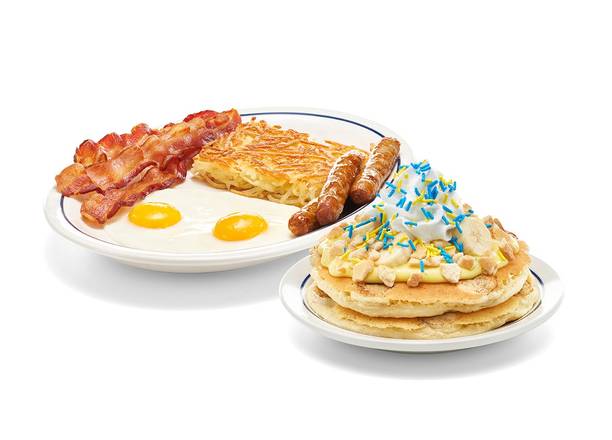 Order New! Ba-Ba Banana Pudding Pancake Combo food online from Ihop store, FOUNTAIN on bringmethat.com