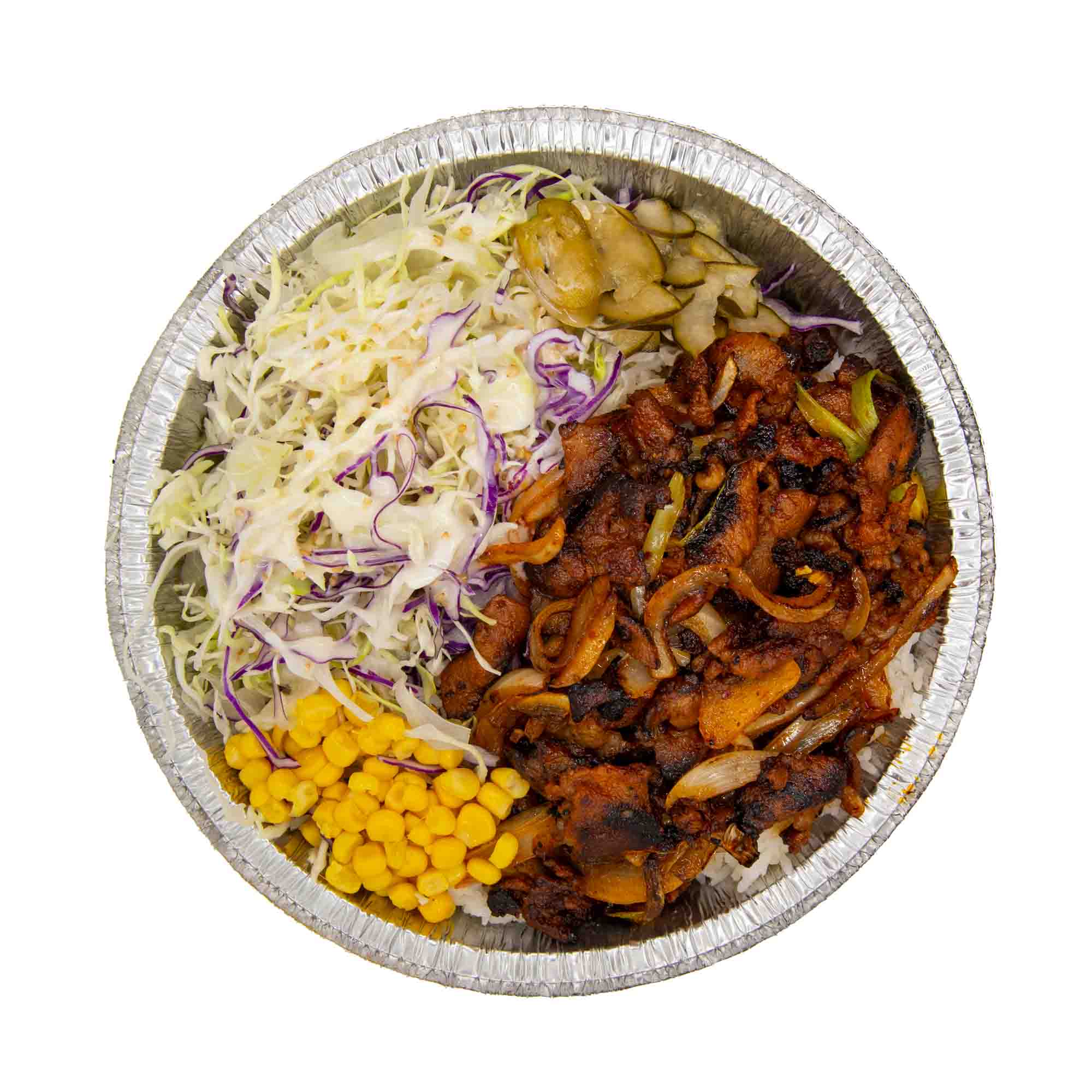 Order Spicy Pork Bowl food online from Wings & Bowls store, Claremont on bringmethat.com