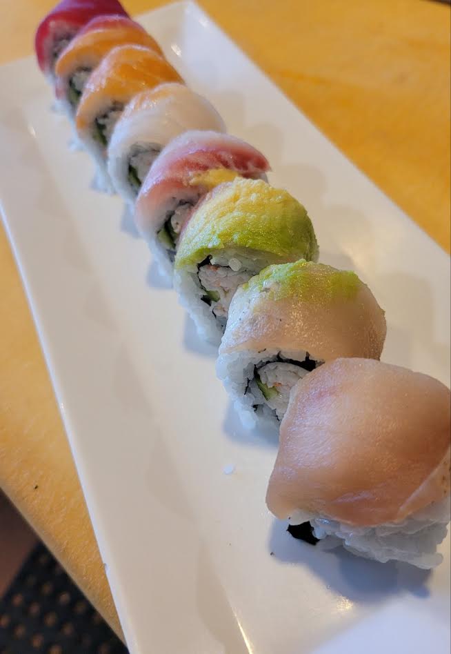Order Rainbow Roll food online from Jin Sushi store, Downey on bringmethat.com
