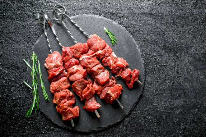 Order Grain Fed Beef Kabob food online from Agridime Meats store, Gilbert on bringmethat.com