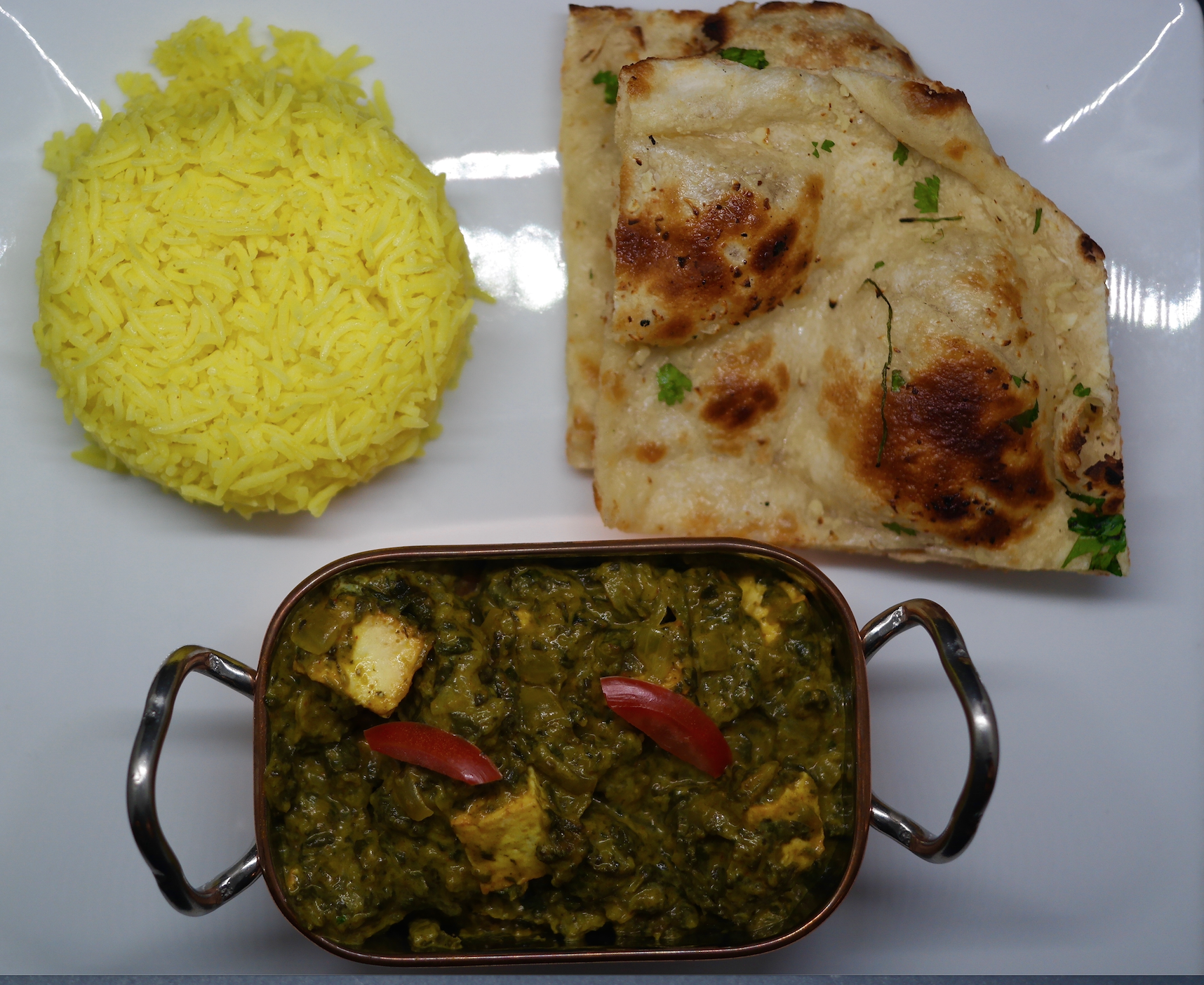 Order Sagg Paneer & Bread of Choice food online from Anar store, White Plains on bringmethat.com