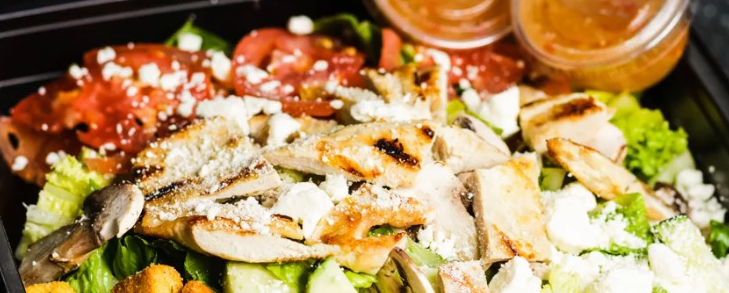 Order Greek Chicken Salad food online from Dejavu Cafe store, Isla Vista on bringmethat.com