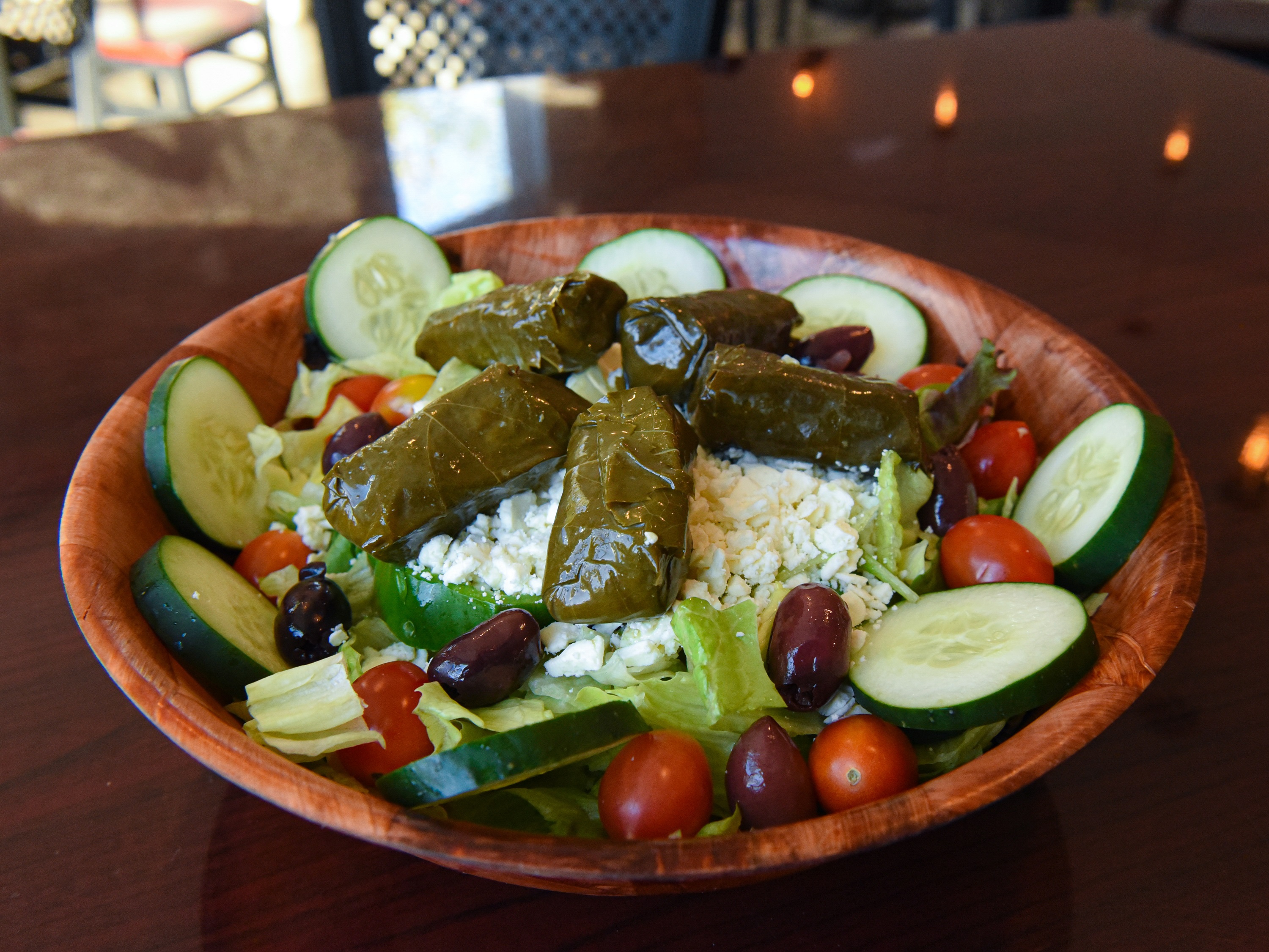 Order Grape Leaves Greek Salad food online from The Greek store, North Andover on bringmethat.com