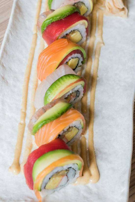 Order 18.Rainbow Roll food online from Style Sushi store, Union on bringmethat.com