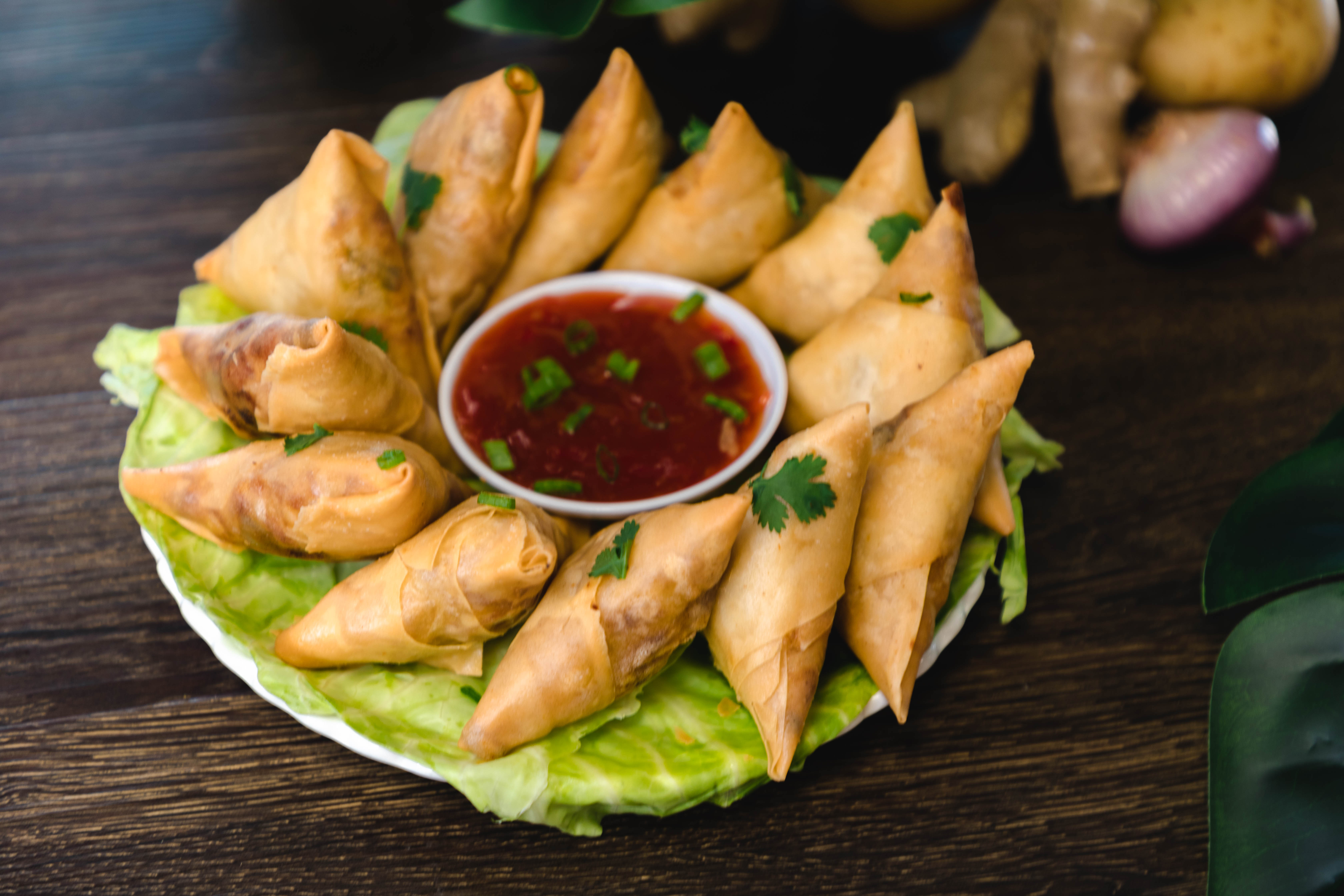 Order Vegetarian Chin Brothers Samosas food online from Chin Brothers Restaurant store, Indianapolis on bringmethat.com
