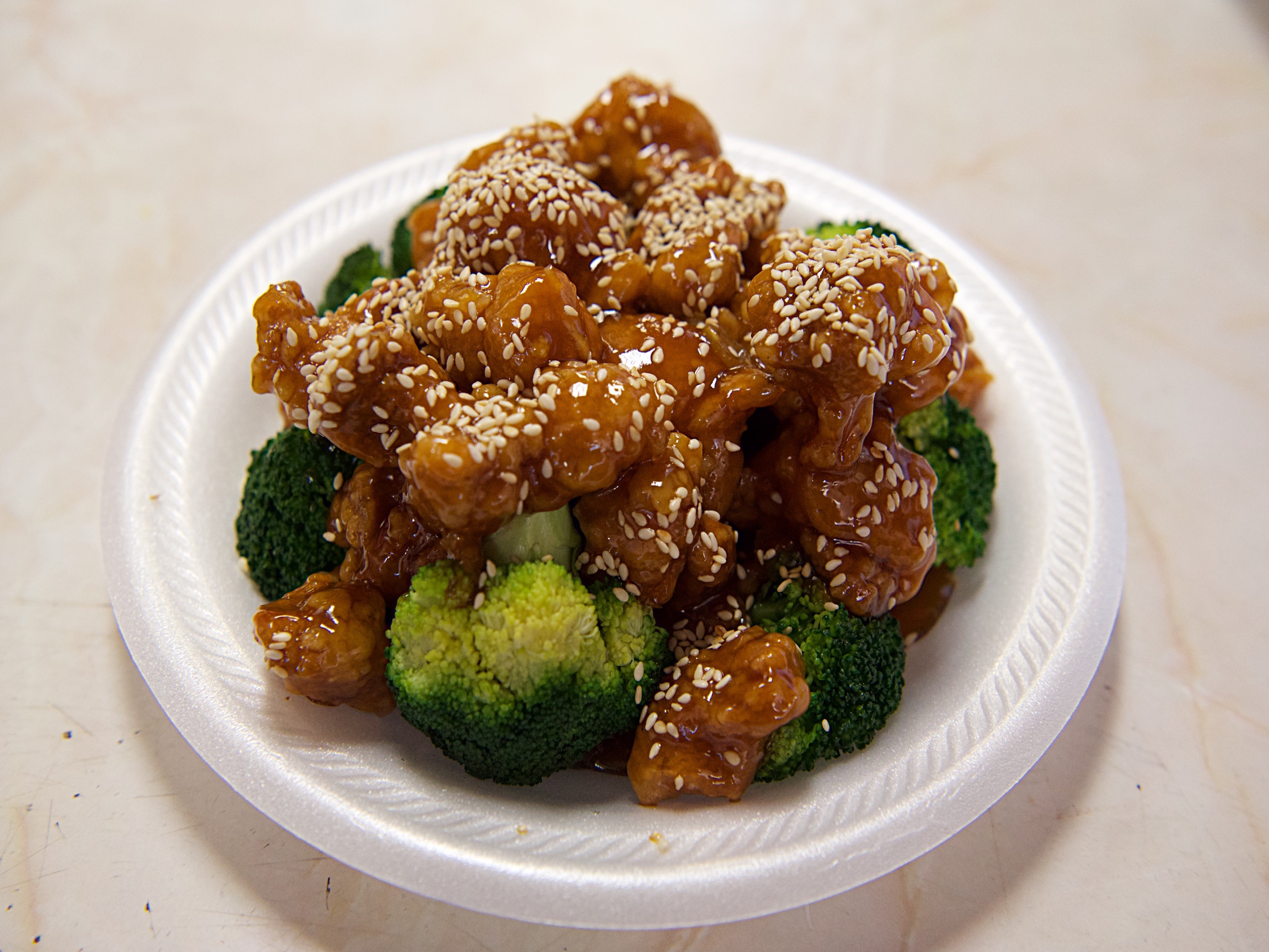 Order C16. Sesame Chicken Combo Platter food online from Panda House store, Raleigh on bringmethat.com