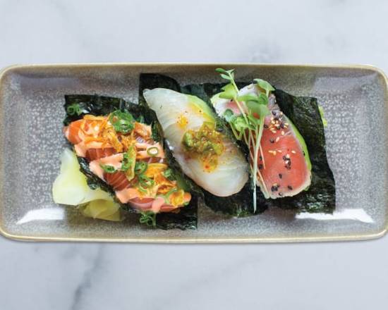 Order Sushi Taco Trio | One of Each food online from Pacific Catch store, Campbell on bringmethat.com