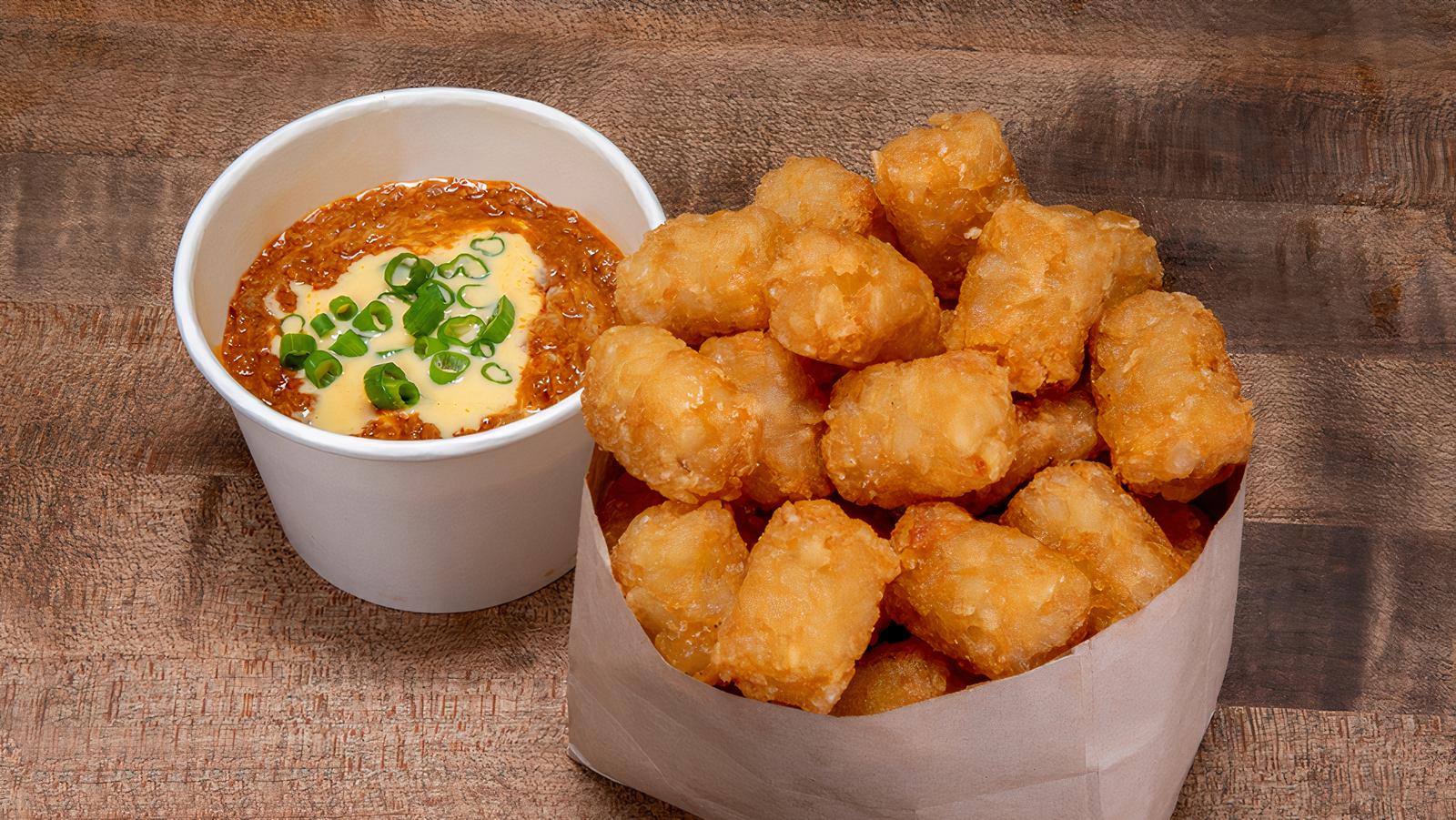 Order CHILI CHEESE TOTS food online from Bad-Ass Breakfast Burritos store, Thousand Oaks on bringmethat.com