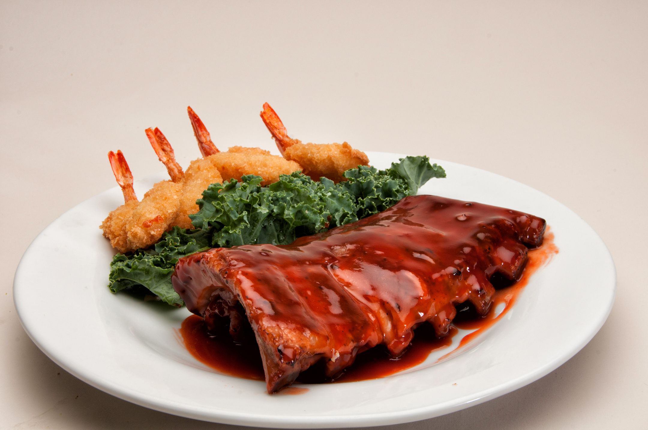 Order Ribs and Shrimp Combo Dinner food online from Barraco store, Evergreen Park on bringmethat.com