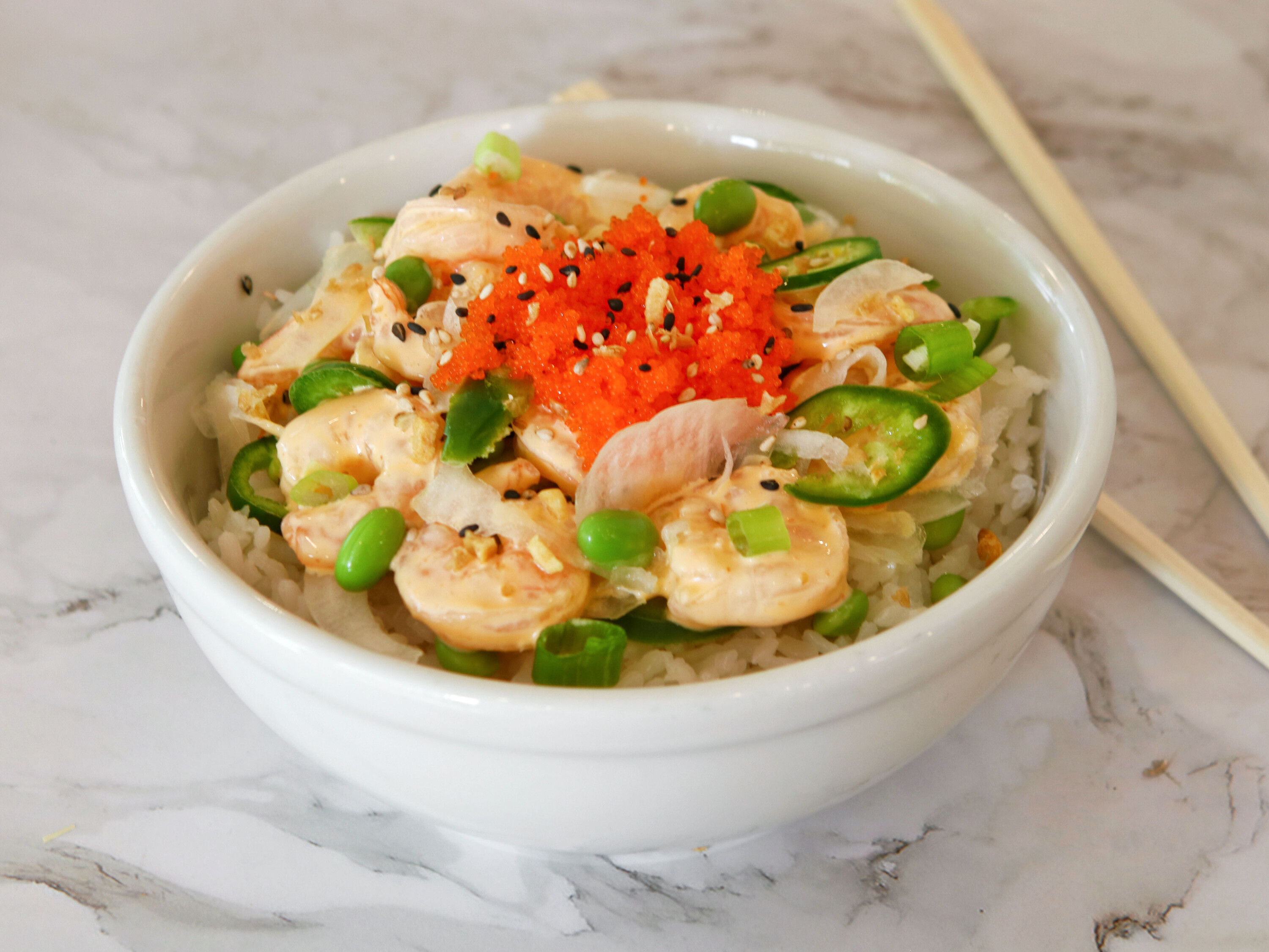 Order Spicy Shrimp Bowl food online from Hometown Poke store, Providence on bringmethat.com