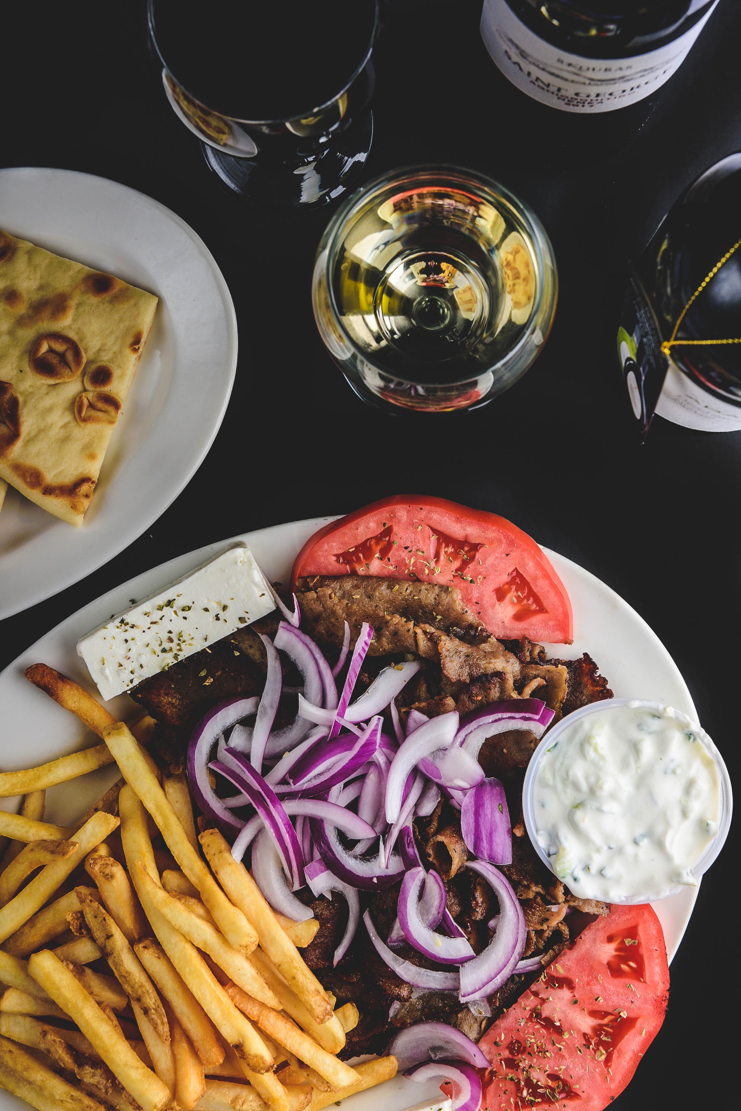 Order Gyros Plate food online from Kefi Greek Cuisine Bar store, Palos Heights on bringmethat.com