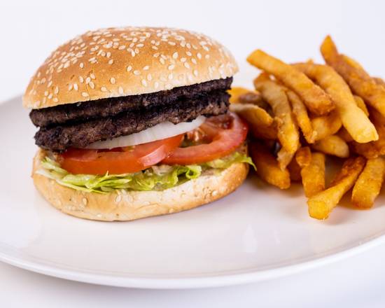 Order Double Hamburger with Fries food online from New York Chicken & Gyro store, Los Angeles on bringmethat.com