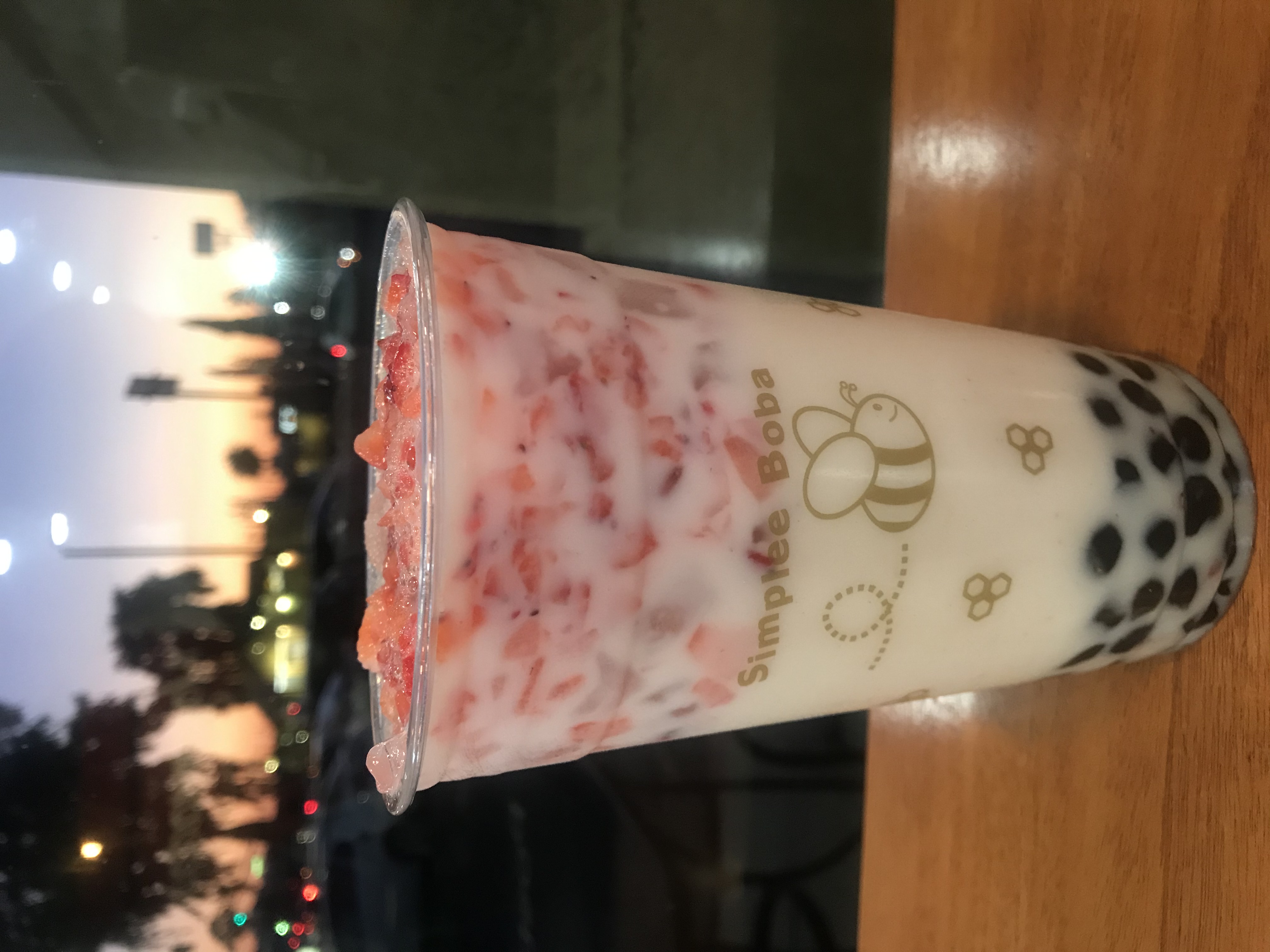Order Strawberry Horchata (L) food online from Simplee Boba store, Loma Linda on bringmethat.com