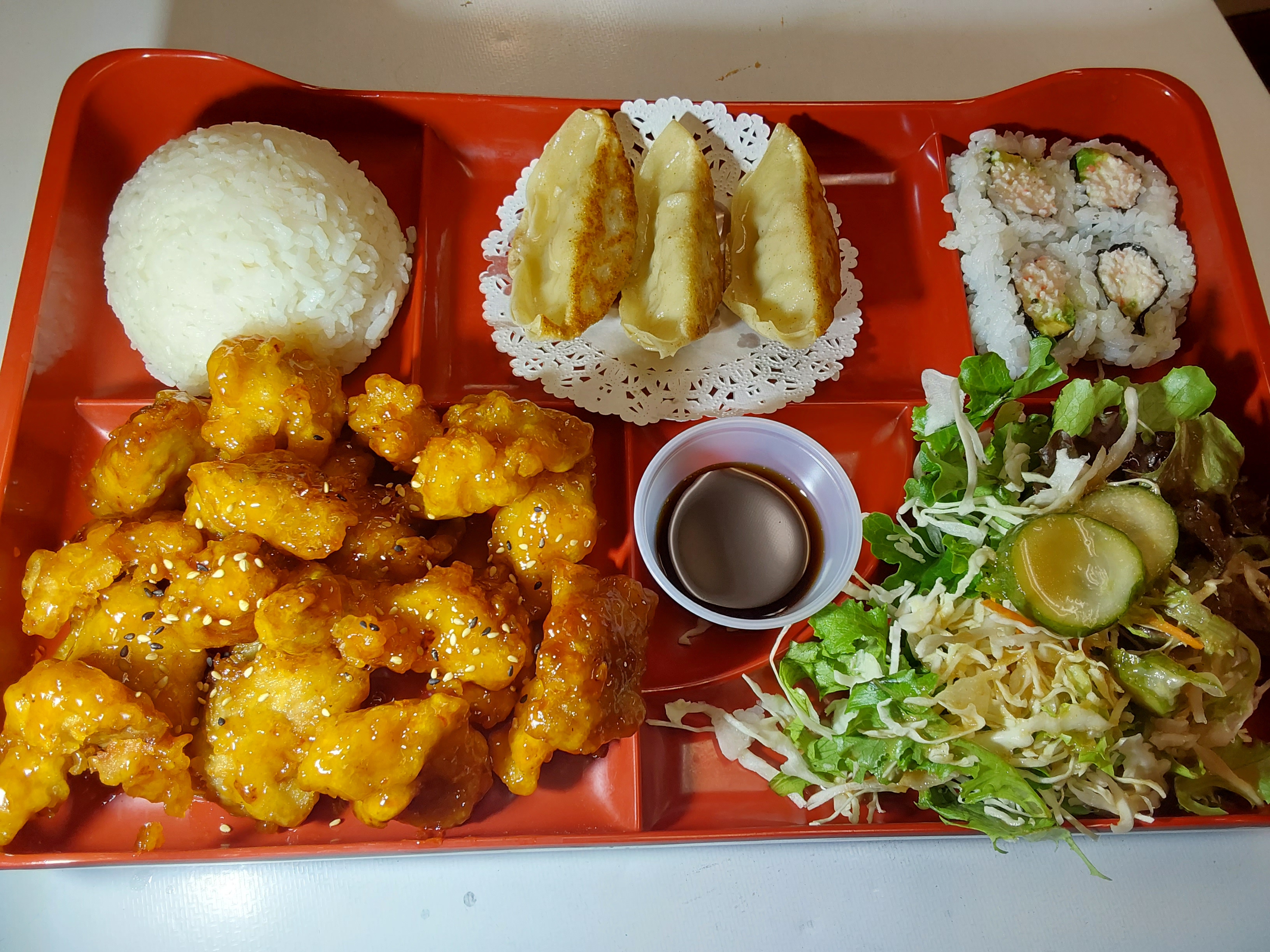 Order Orange Chicken Bento food online from Sushi Yukiya store, Oceanside on bringmethat.com